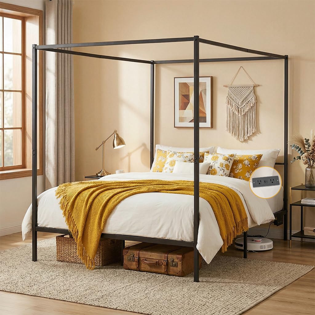 Canopy Bed Frame Metal Queen - Rangka Tempat Tidur Kanopi Ukuran Queen