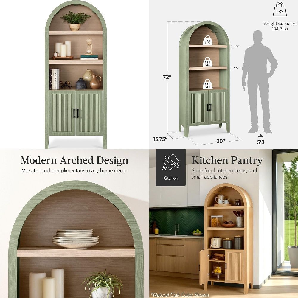 Storage - Lemari Dapur Tinggi 71 Inci Berlengkung,