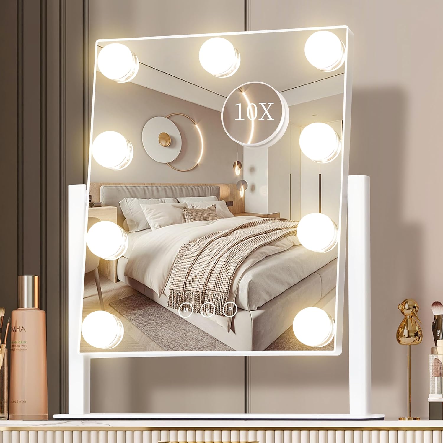 Dressing Table Vanity With Lighted Mirror - Lampu Cermin Rias Hollywood, Lampu LED