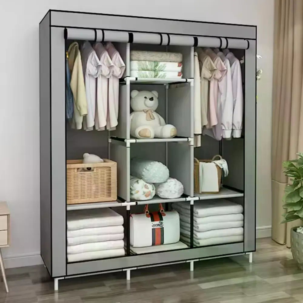 Wardrobe Closet Portable Fabric Cover - Lemari pakaian portabel 64 inci dengan