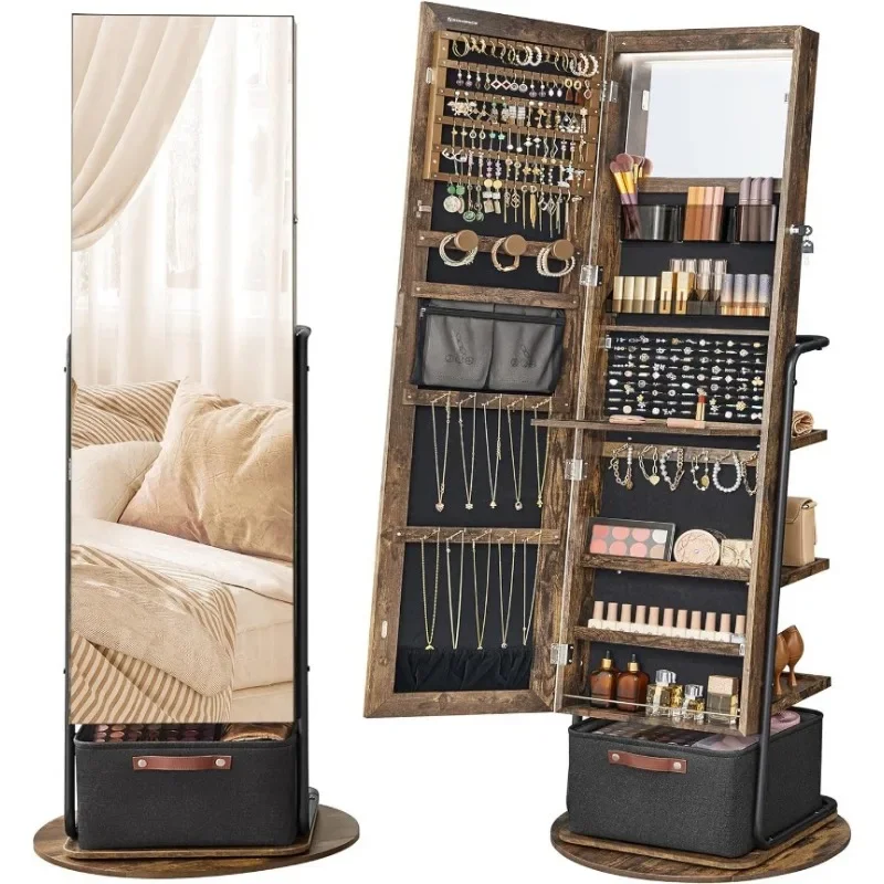 Full Length Mirror Jewelry Armoire - l 360 ° Lemari Perhiasan Cermin