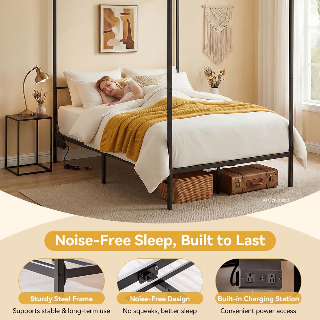 Rangka Tempat Tidur Kanopi Uku - Canopy Bed Frame Metal Queen ulasan dan harga