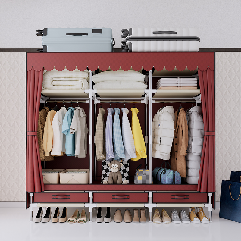 Lemari Pakaian Portabel Rangka - Wardrobe Closet Portable Fabric Cover ulasan dan harga