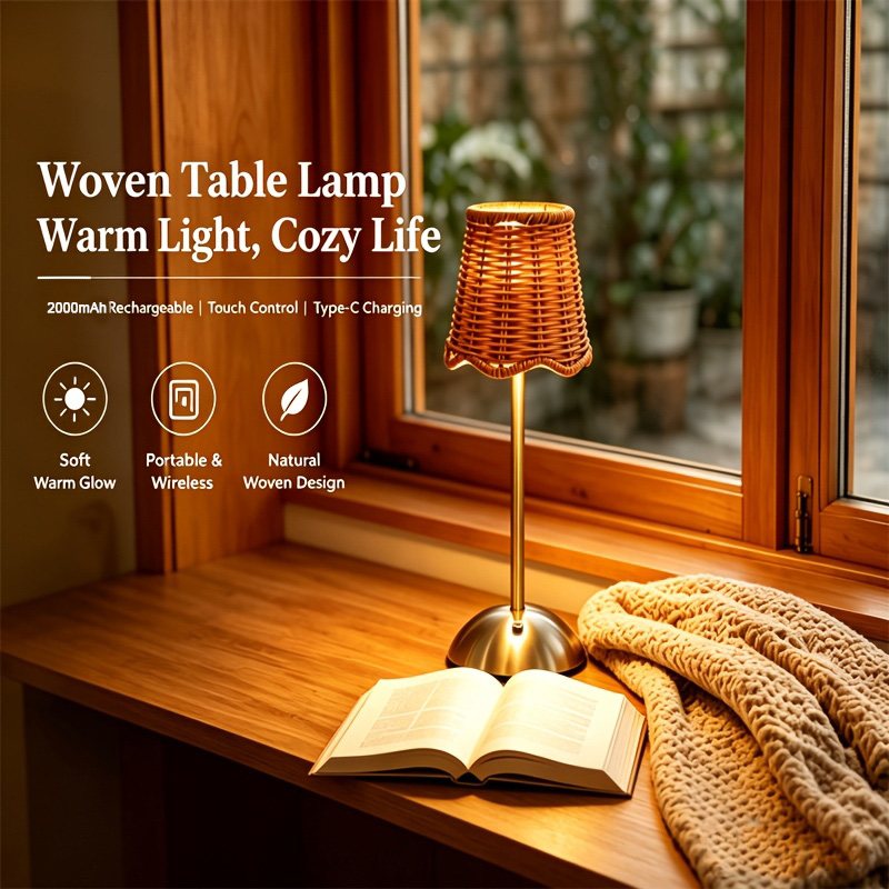 Lampu Meja Seni Anyaman Rotan  - Bedroom Furniture ulasan dan harga