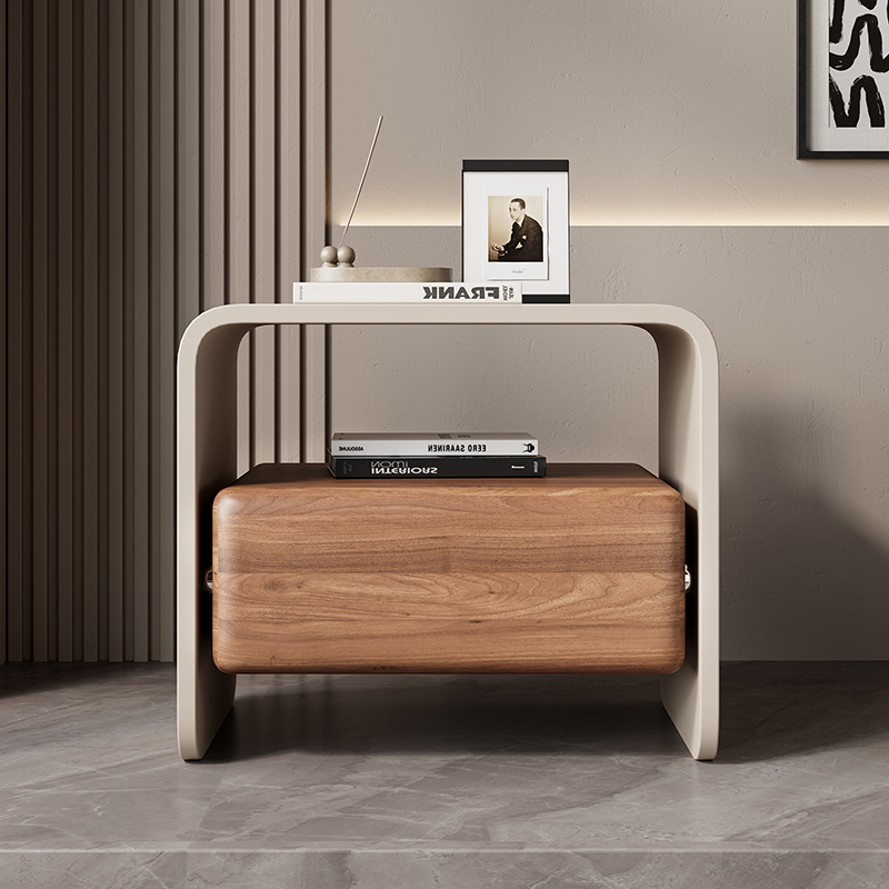 Meja Nakas Kayu Solid Mewah ya - Solid Wood Nightstand 2 Drawers ulasan dan harga