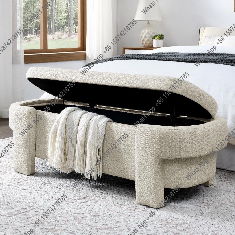 Bangku Penyimpanan Oval Berlap - Bedroom Furniture ulasan dan harga