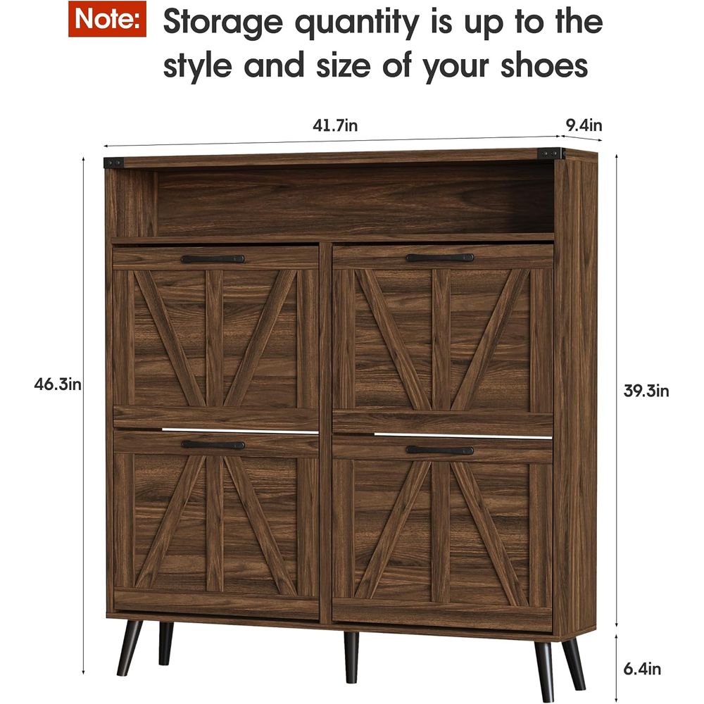 Lemari Sepatu dengan 4 Rak, Le - Shoe Rack Cabinet Narrow Entryway ulasan dan harga