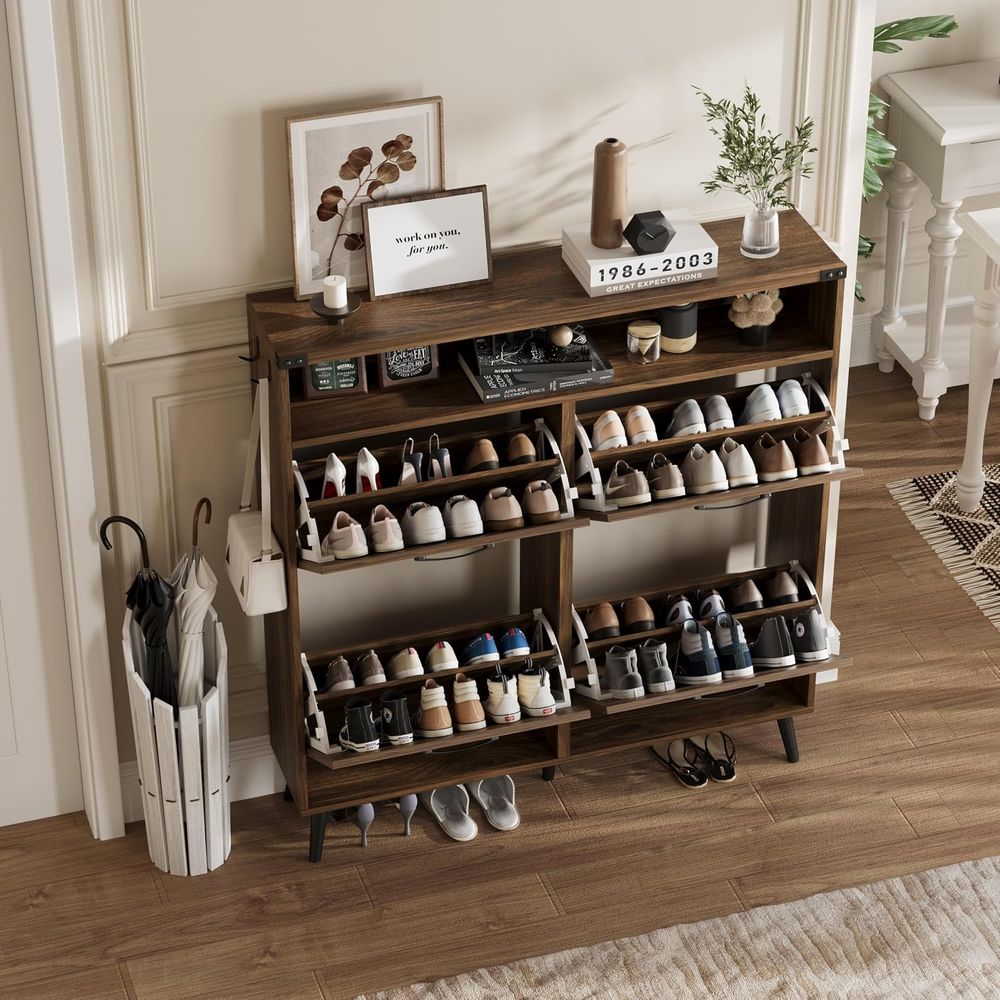 Lemari Sepatu dengan 4 Rak, Le - Shoe Rack Cabinet Narrow Entryway ulasan dan harga