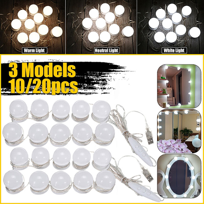 Lampu cermin rias LED USB, lam - Dressing Table Vanity With Lighted Mirror ulasan dan harga