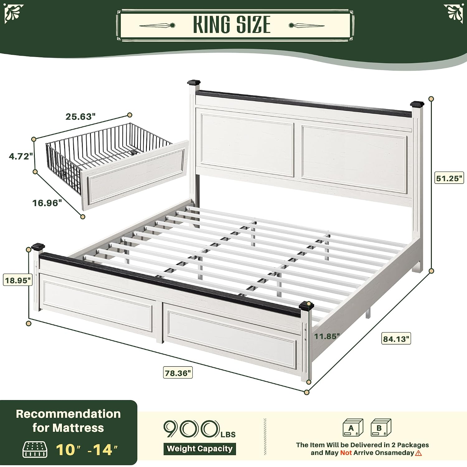 Rangka Tempat Tidur King Size  - King Size Bed Frame With Storage Drawers ulasan dan harga