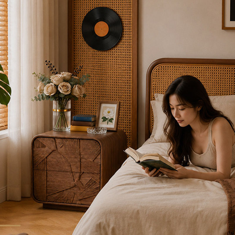 Laci Kayu Meja Samping Tempat  - Solid Wood Nightstand 2 Drawers ulasan dan harga
