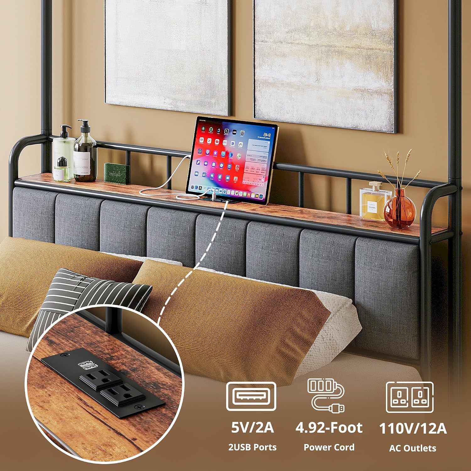 Rangka Tempat Tidur Queen Cano - Canopy Bed Frame Metal Queen ulasan dan harga