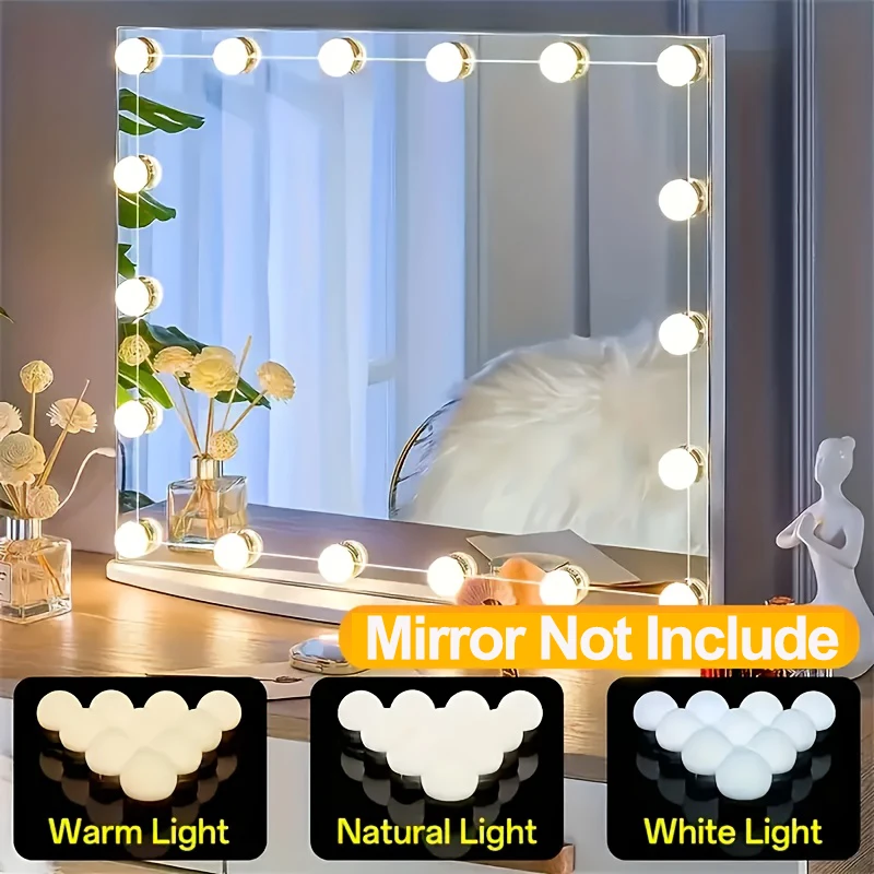 Kit Lampu Cermin Hollywood den - Dressing Table Vanity With Lighted Mirror ulasan dan harga