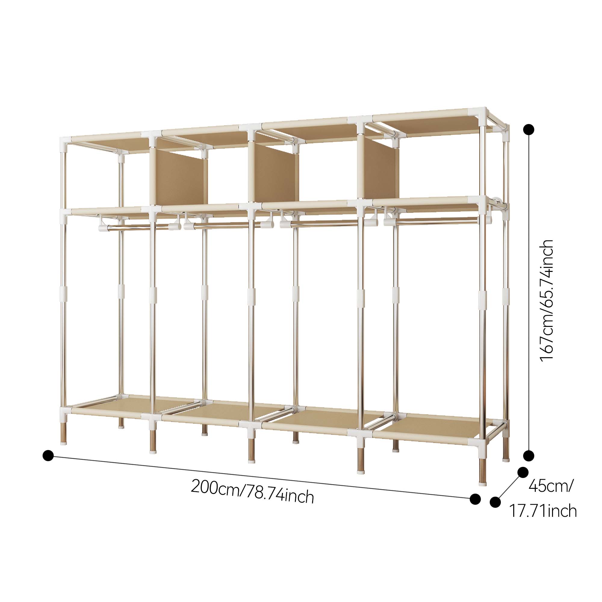 Lemari Pakaian Walk-in Lebar 7 - Wardrobe Closet Portable Fabric Cover ulasan dan harga