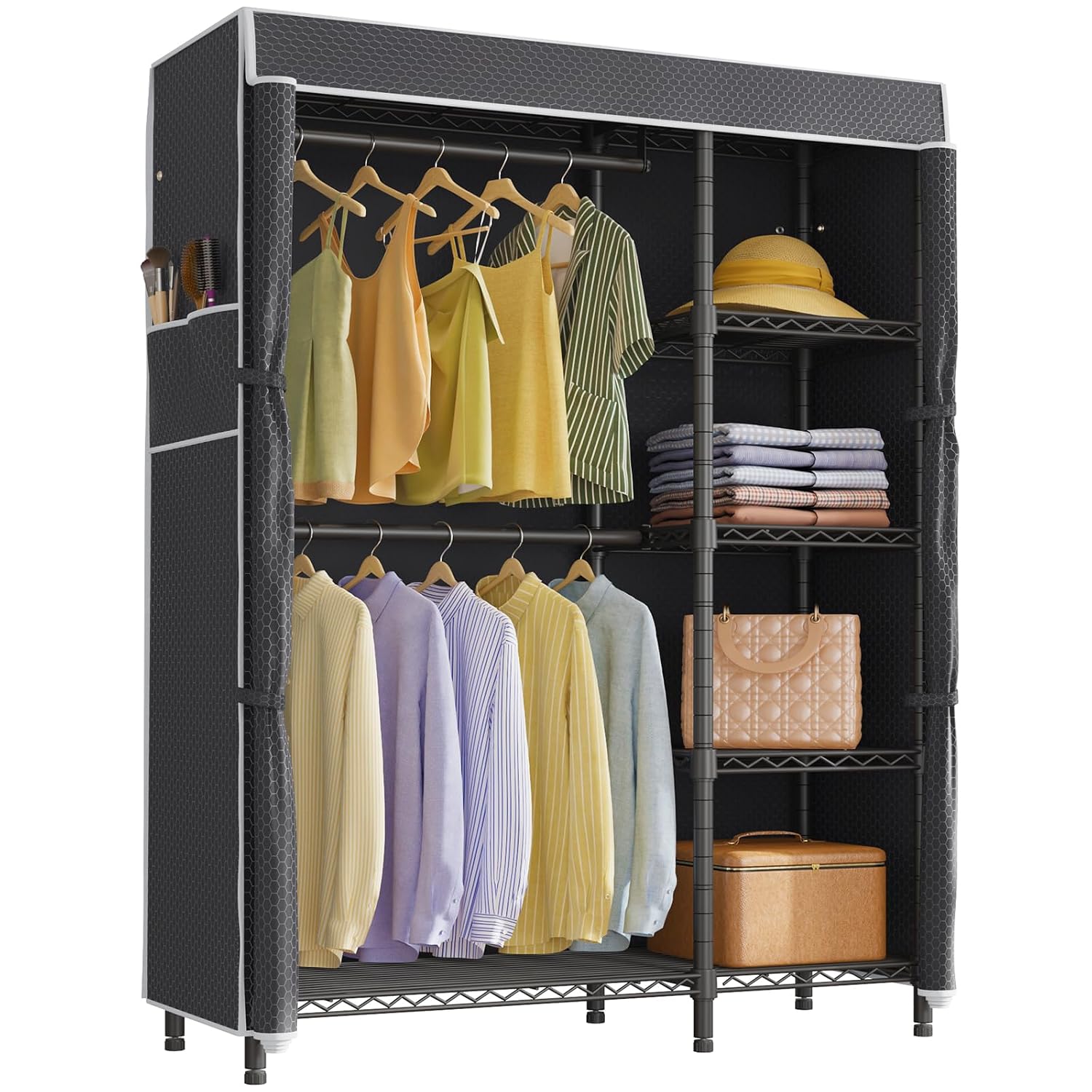 Lemari Pakaian Portabel, Rak G - Wardrobe Closet Portable Fabric Cover ulasan dan harga