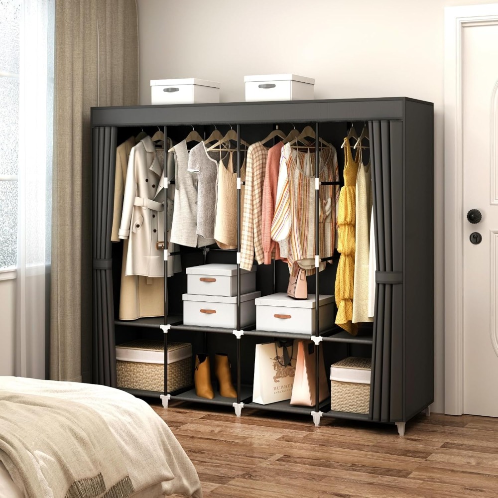Lemari Pakaian Portabel Pengir - Wardrobe Closet Portable Fabric Cover ulasan dan harga