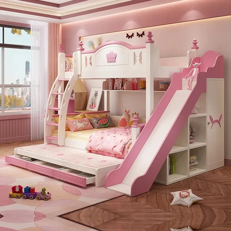 Perabot Kamar Tidur Anak Tempa - Bunk Bed With Stairs And Slide ulasan dan harga