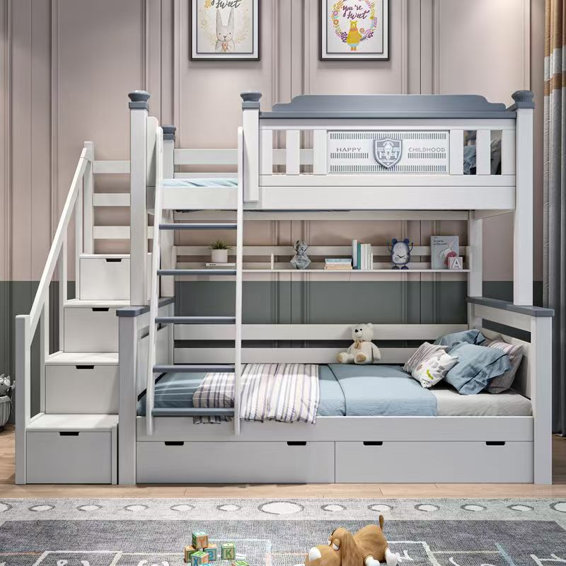 Furniture Kamar Tidur Anak Mur - Bunk Bed With Stairs And Slide ulasan dan harga