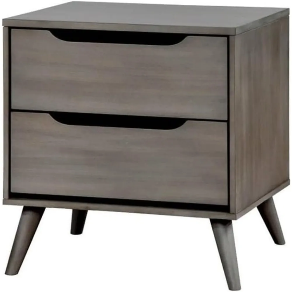 Nakas kayu solid/veneer kayu/M - Solid Wood Nightstand 2 Drawers ulasan dan harga