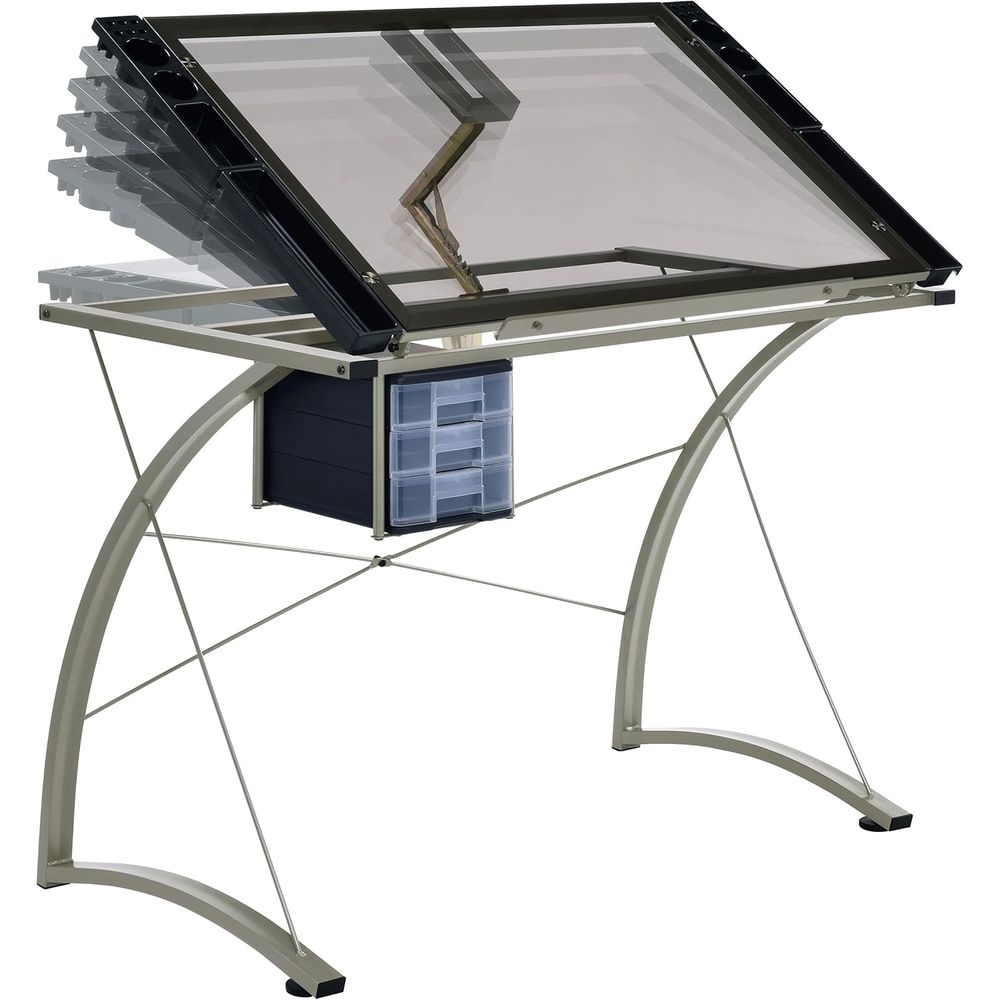 Meja Gambar Logam dan Kaca 41  - Tables ulasan dan harga