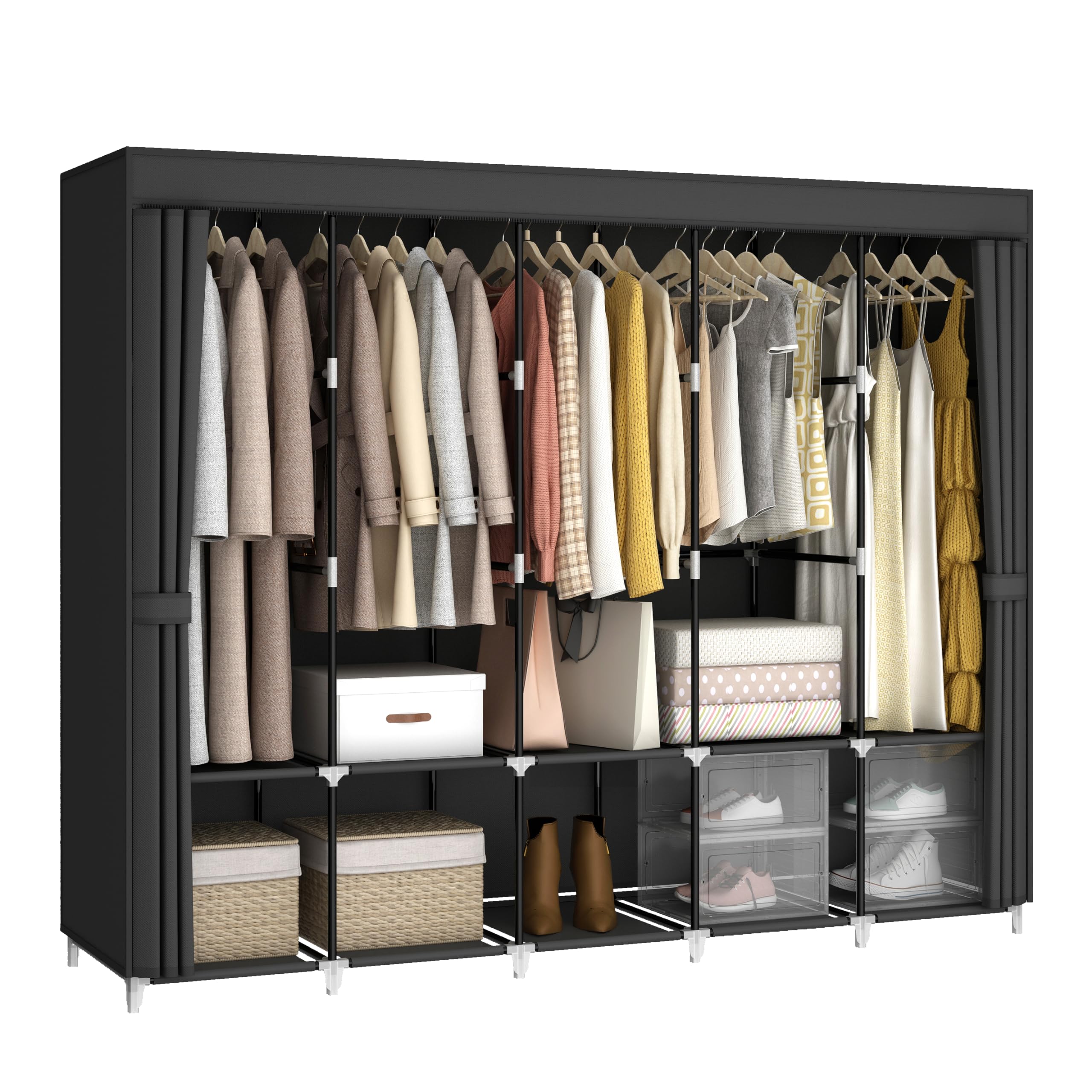 Lemari Pakaian Portabel Kapasi - Wardrobe Closet Portable Fabric Cover ulasan dan harga