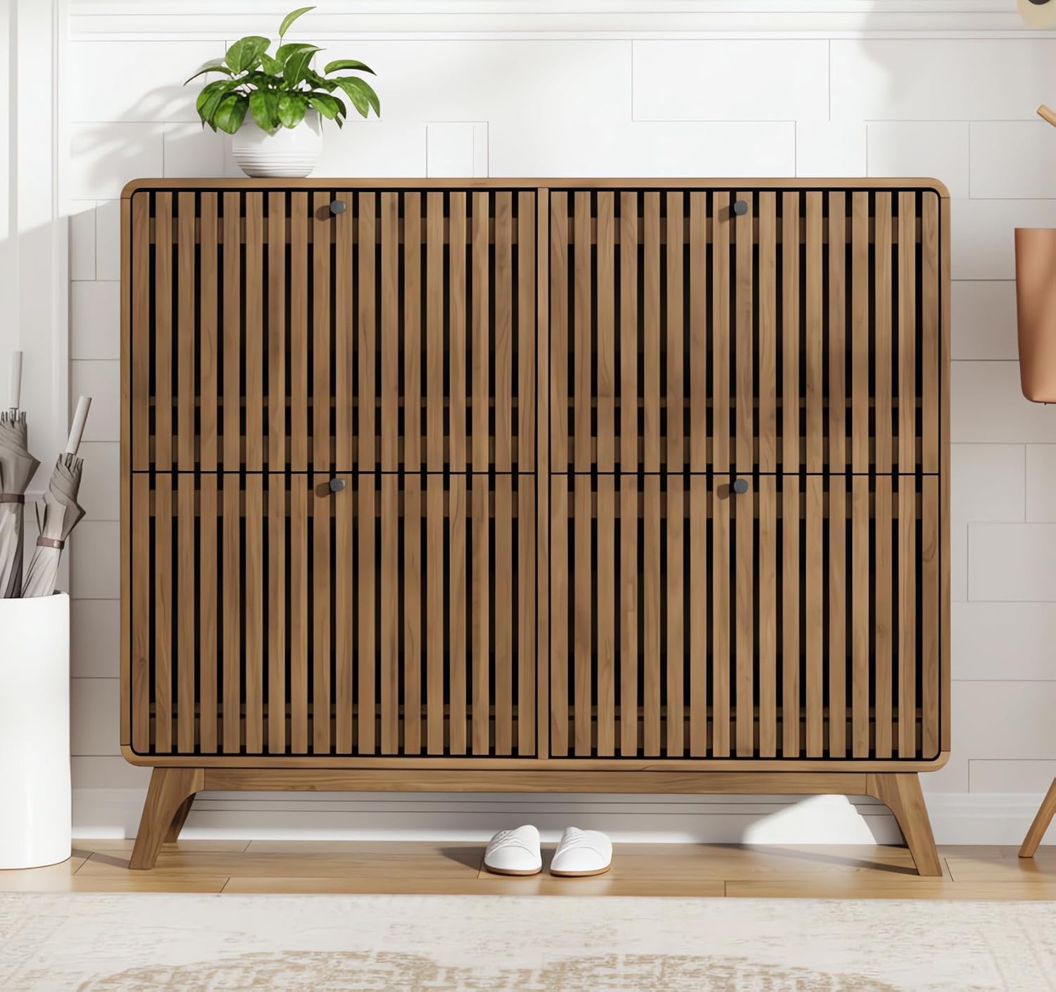 # Lemari Sepatu Bambu Besar de - Shoe Rack Cabinet Narrow Entryway ulasan dan harga