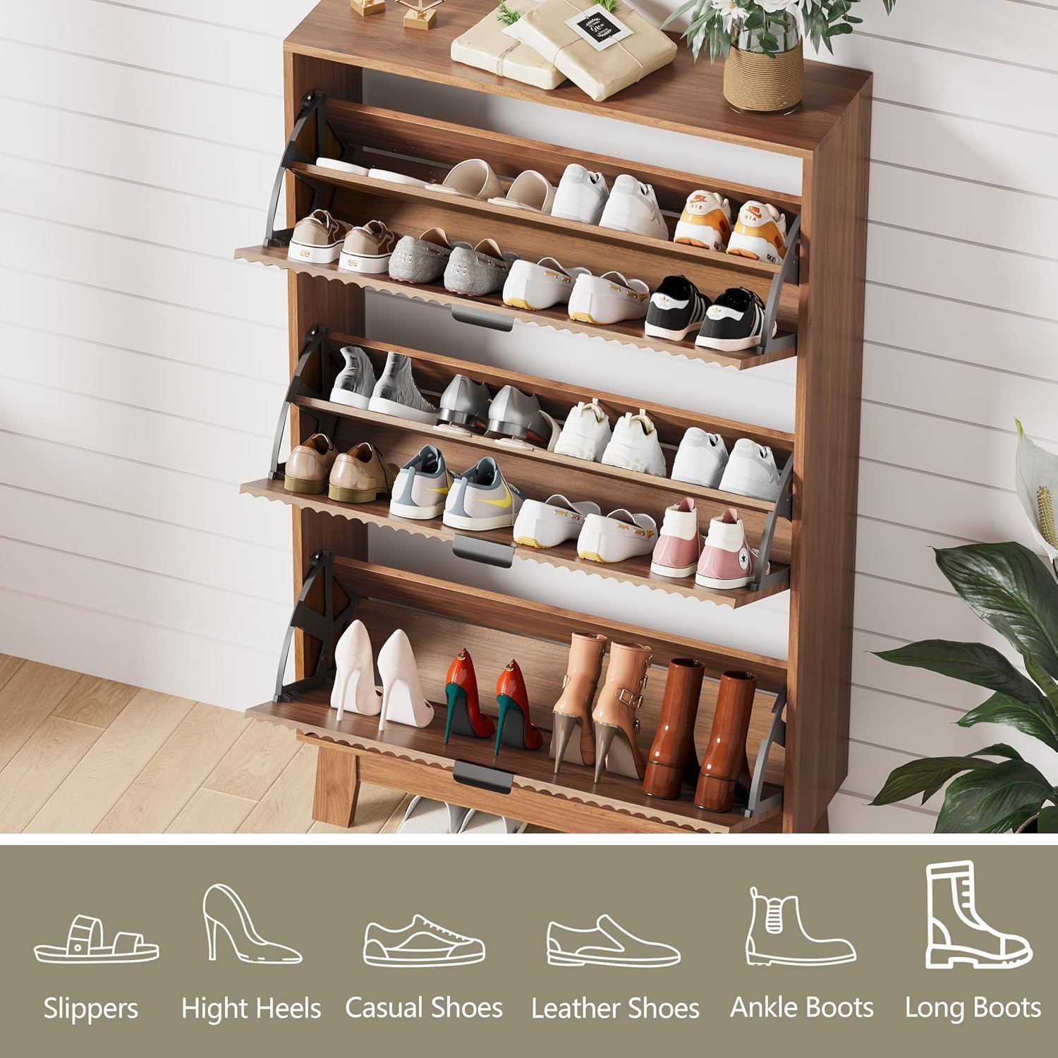 Lemari Sepatu Pintu Masuk deng - Shoe Rack Cabinet Narrow Entryway ulasan dan harga