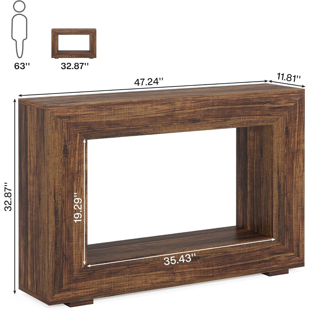 Meja Konsol Farmhouse 47 Inci  - Storage ulasan dan harga