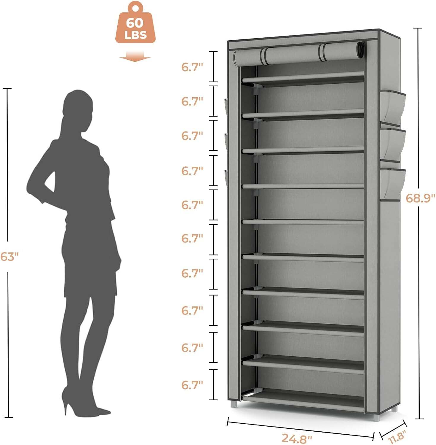 Rak Sepatu Vertikal Sempit, Ra - Shoe Rack Cabinet Narrow Entryway ulasan dan harga